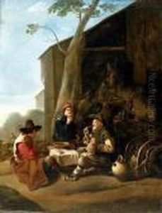 Peasants Resting Before An Inn by Johannes Lingelbach