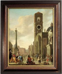 Lingelbach, Johannes. A Roman Market by Johannes Lingelbach