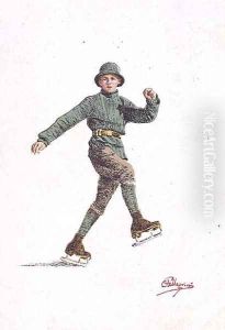 Lone Man Skating by Carlo Pellegrini