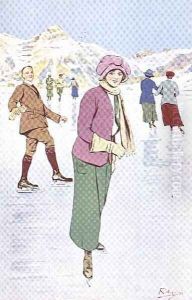 Skaters on the Rink at Engelberg, Switzerland by Carlo Pellegrini
