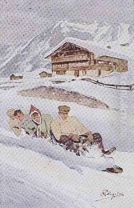 The Four-man Toboggan by Carlo Pellegrini