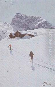 Walking in the Mountains near Engelberg, Switzerland by Carlo Pellegrini