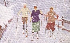 Three Skiers in a Snowstorm by Carlo Pellegrini