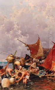 Fishermen bringing in the Catch by Carlo Pellegrini