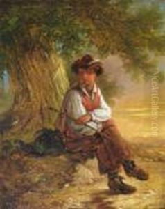 A Resting Traveller by John Linnell