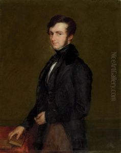 Portrait Of John Davies Gilbert, Three-quarter-length, Standing Beside A Table by John Linnell
