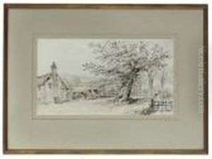 A Distant View Of Lancing College by John Linnell