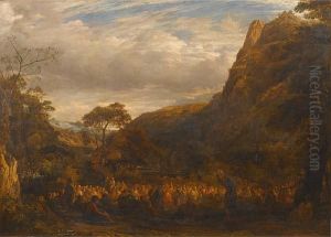 St John The Baptist Preaching In Thewilderness by John Linnell