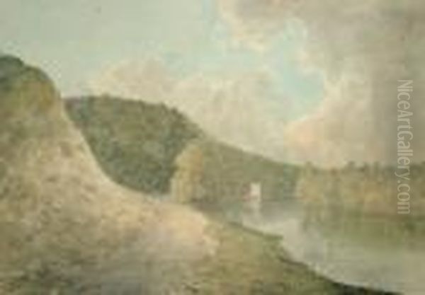 Fishermen On A River Bank, Windsor Castle - view 1