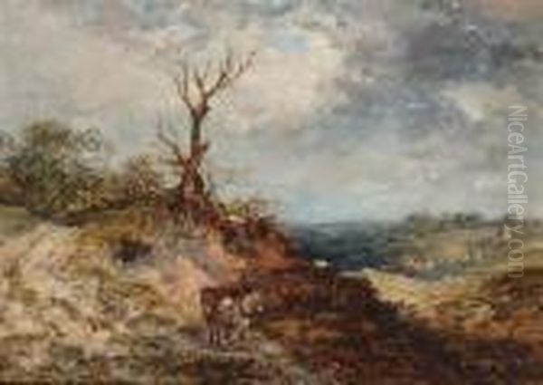 A Horse Drawn Cart In A Rugged Country Landscape - view 1