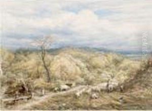 An Autumn Afternoon With Shepherd And Flock by John Linnell