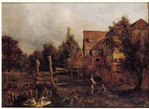 Linnel - Pecheurs Devant Un Moulin by John Linnell