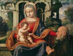 The Virgin and Child with kneeling donor by Andrea Previtali