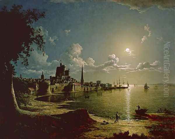 Moonlight Scene, Southampton, 1820 - view 1