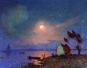 Pont-Aven in the Moonlight by Ferdinand Loyen Du Puigaudeau