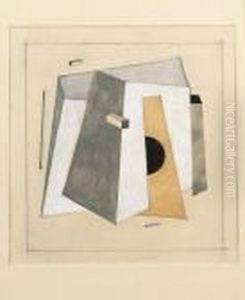 Proun 14 With Truncated Four-sided Pyramid by Eliezer Markowich Lissitzky