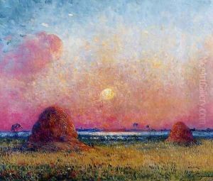 Wheat Stack at Sunset by Ferdinand Loyen Du Puigaudeau