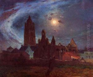 The Bourg-de-Batz Church under the Moon by Ferdinand Loyen Du Puigaudeau