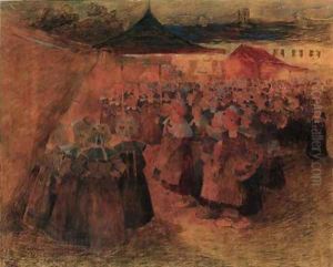 Fete foraine la nuit a Pont-Aven by Ferdinand Loyen Du Puigaudeau