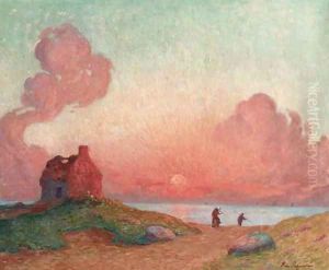 Coucher de soleil by Ferdinand Loyen Du Puigaudeau