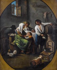 A Peasant Family In An Interior