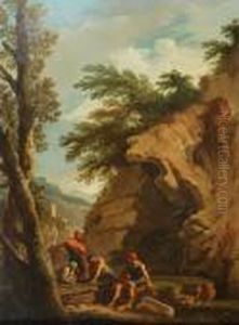Paesaggio Rupestre Con Figure Di Soldati