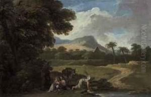 An Exotic Landscape With The Rest On The Flight Into Egypt