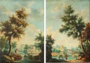 Pecheurs Dans Un Paysage