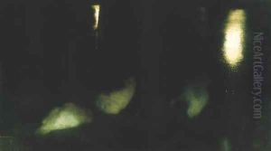 Nocturne - Swans in the Saski Garden at Night by Jozef Pankiewicz