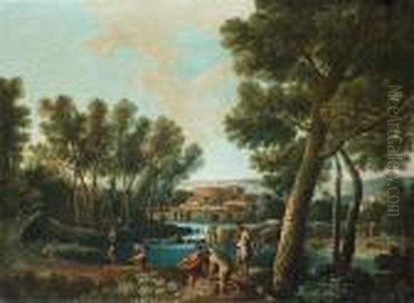 Flusslandschaft Mit Fischern - view 1