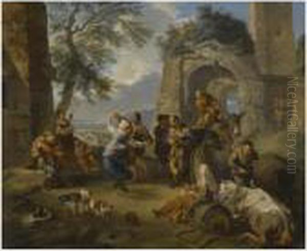 A Landscape With Peasants Dancing And Merrymaking - view 1