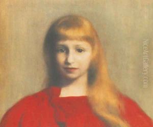 Girl in a Red Dress by Jozef Pankiewicz