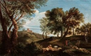 Paesaggio Con Figure by Andrea Locatelli