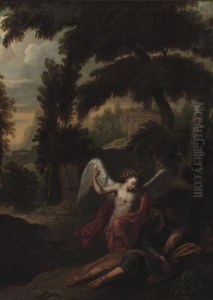 The Angel Visiting Jacob In A Wooded Landscape - view 1