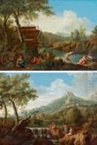 Paesaggio Fluviale Con Pescatori by Andrea Locatelli