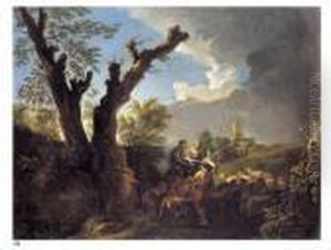 Paesaggio Nella Campagna Romana Con Tre Pastori E
Armenti by Andrea Locatelli