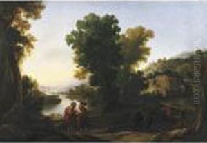 River Landscape With Travelers by Andrea Locatelli