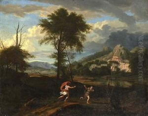 Apoll Und Daphne In Klassischer
Landschaft - Klassische Landschaft Mit Hirtenpaar. - view 1