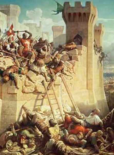 Guillaume de Clermont defending Ptolemais Acre in 1291, 1845 - view 1