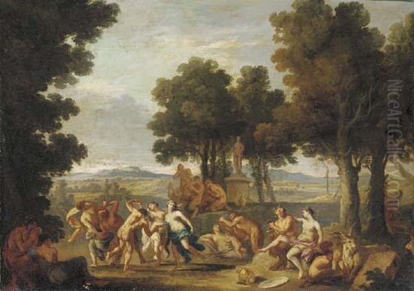 A Wooded Landscape With A Bacchanal - view 1