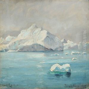 Icebergs At Jakobshavn In Greenland by Carl Locher