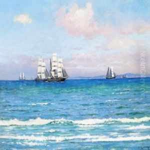 Seascape With Ships Off Kullen, Sweden