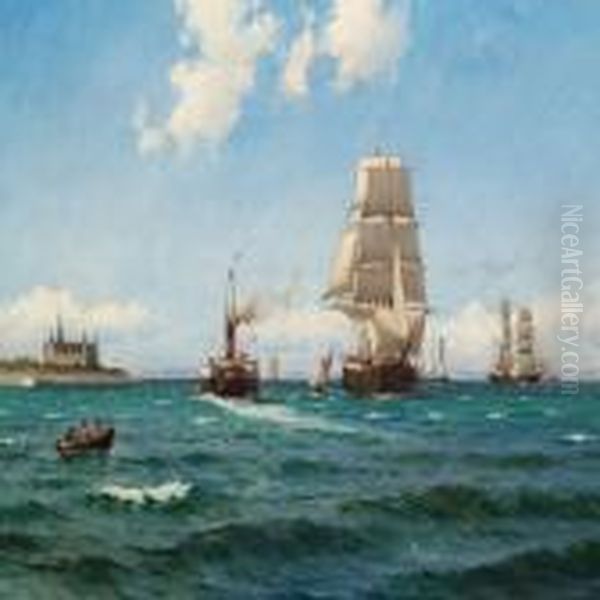 Strong Breeze In The Sound (oresund) Off Kronborg - view 1
