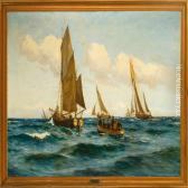 Fishing Boats At Sea - view 1