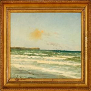 Coastal Scene With A Steamer In The Horizon