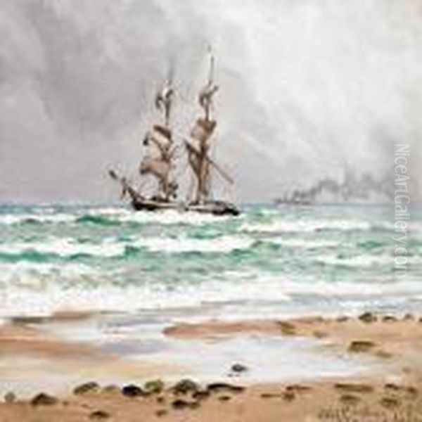 Strandet Brig, Tiltagende Kuling,skagen Nordstrand - view 1