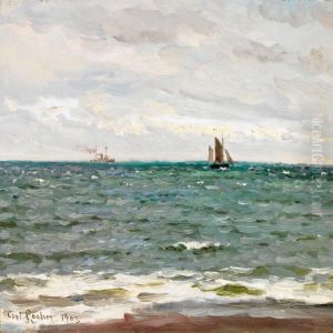 Marine With Steamer And Sailship Marine With Steamer And Sailship