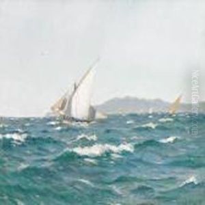 Sailboats By The Coast by Carl Locher