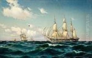 The Frigate 'fyen' In A Light Breeze