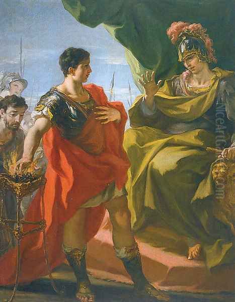 Mucius Scevola before Porsenna 1706-08 - view 1